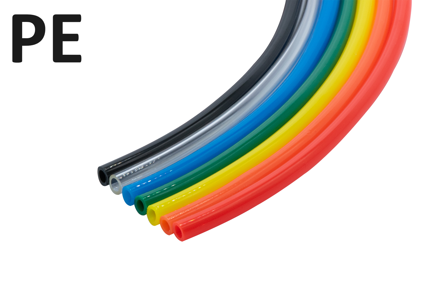 PE pneumatic hose Polyethylene tube various colors compressed air pneumatic control applications industrial settings machine engineering assembly workshops