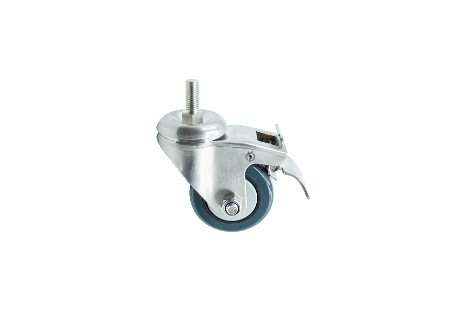 stainless steel swivel caster with a brake transport applications smooth movement durable wheel